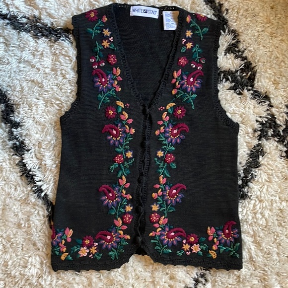White Stag Tops Vintage Embroidered Vest Poshmark